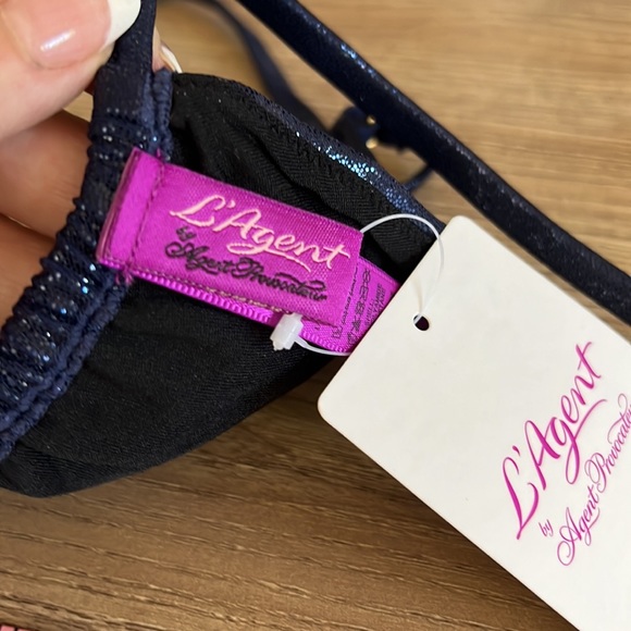 NEW L’Agent by Agent Provocateur Sevilla metallic blue string bikini size small - Picture 6 of 7